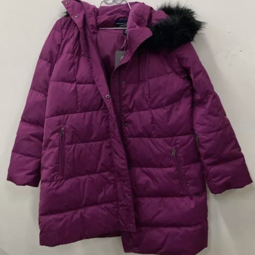 Lands' End Down Winter Coat Women's Purple Jacket Size M NWT MSRP $240